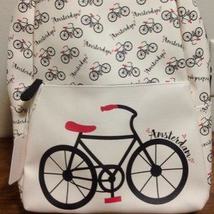 Amsterdam Bicycle Print Backpack